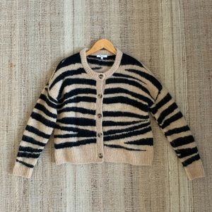 Madewell Deville cardigan, tiger stripe, size S